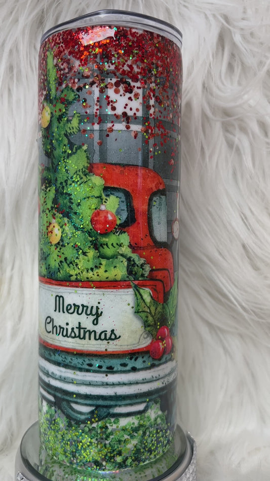 1 - 20oz Christmas Truck/Tree Skinny