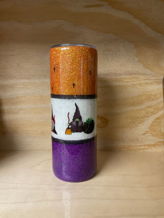 1 - 20oz Skinny Halloween Gnome Themed Tumbler